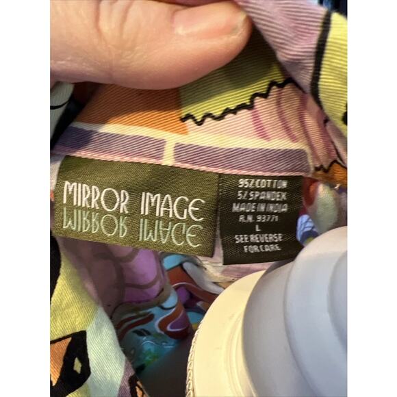 VTG 90s Mirror Image Large Surrealist multi color patterned Button Front jacket‎ - Picture 3 of 16